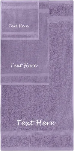 Vista 22 de Juego de Toallas Personalizadas con Texto Bordado - Paquete de 2 Sábanas de Baño de Algodón Turco Altamente Absorbentes y Súper Suaves para Spa