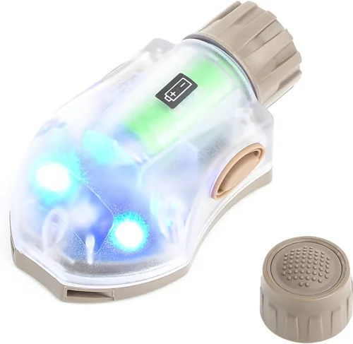 Vista 8 de NOBUHIRO Luz táctica de señal para casco, estroboscópico IR + estroboscópico LED azul de 5 velocidades con vibración para identificación