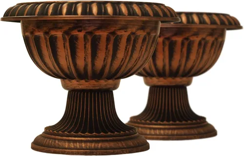 Maceta elegante con aspecto rústico (2 unidades) maceta para uso en interiores y exteriores con base ancha para jardín, patio, oficina, adornos para