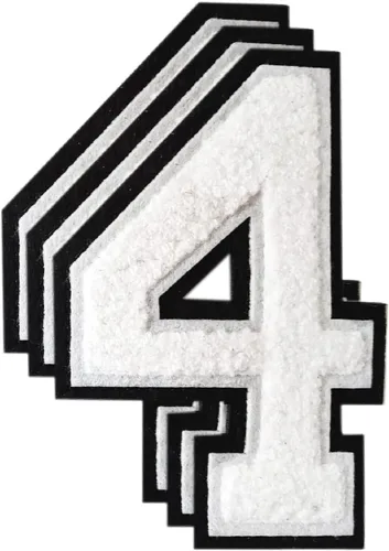 Vista 133 de 3 parches de letras de felpilla negra, parches de letras termo-adhesivas de 4-1/2", parches universitarios para ropa, S