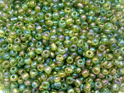 Vista 13 de Cuentas de vidrio checo verde aguamarina opaco. Tamaño: 6/0 1.41 oz / 1.4 oz (Aqua Opaque)