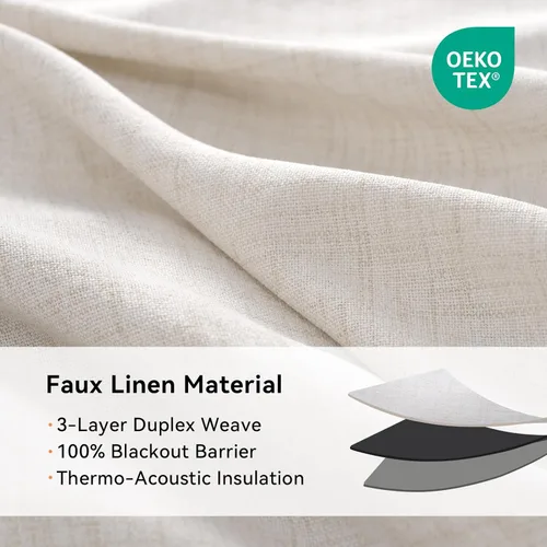 Vista 4 de Cortinas 100% Blackout Shield para puerta corredera, cortinas extra anchas de 63 pulgadas de largo, cortinas con ojales para puerta de patio