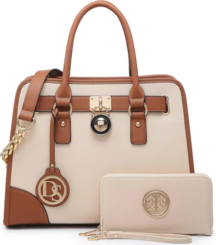 Vista 19 de Dasein - Bolso de mano para mujer, con asa superior, bolsa de hombro, bolsa de trabajo, 2 unidades.