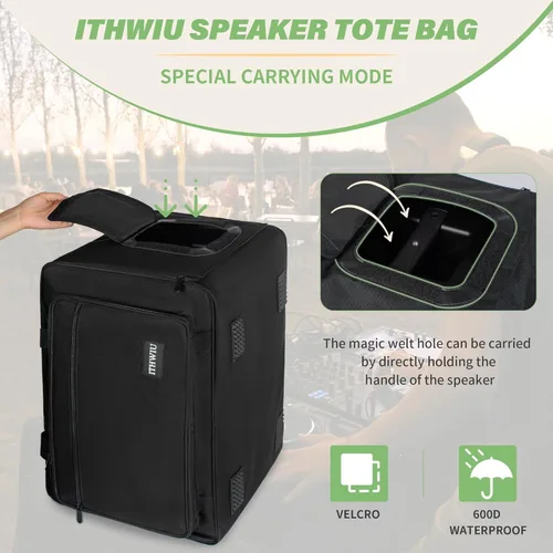 Vista 7 de Bolsa de transporte para altavoz ALTO TS412 2500W 12 pulgadas con esponja gruesa bolsa de altavoz resistente, color negro