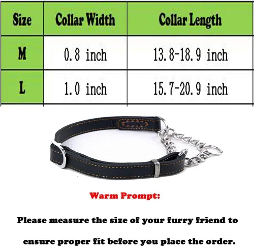 Vista 3 de Love Dream Martingale - Collar de entrenamiento de cuero para perros, cadena de acero inoxidable antiescape, sin tirones, para perros medianos