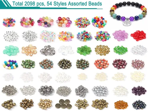 Vista 3 de YUGDRUZY Kit de suministros para hacer joyas, 2831 piezas, kit de fabricación de pulseras, herramienta de reparación con alicates de joyería