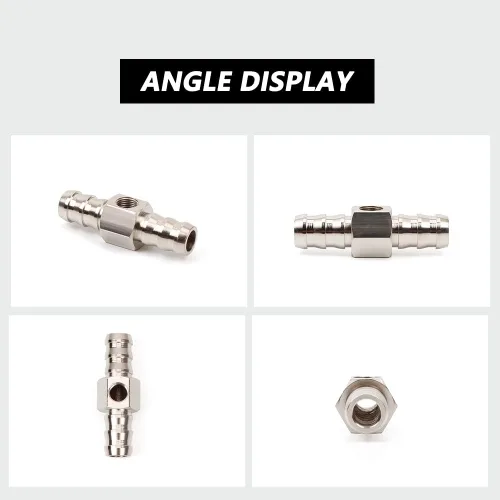 Vista 7 de BARTOO 1/2 "línea de combustible presión de combustible con púas bloqueo T adaptador incluye abrazaderas