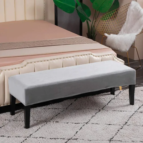 Vista 3 de Fundas de banco Fundas de banco lavables rectangulares para comedor con elástico inferior Funda protectora elástica de muebles para sala