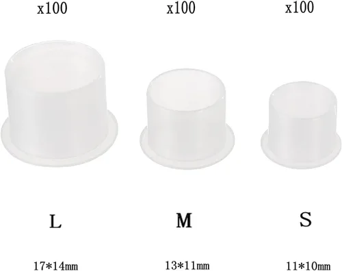 Vista 3 de Tapas de tinta de tatuaje, tazas extra grandes, 500 unidades, tapas de tinta de plástico para tatuajes, base de copa ancha, tapas de tinta