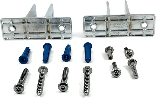 Vista 2 de Dos soportes de oreja Zamac de cromo pulido para paneles de 7/8 pulgadas con sujetadores