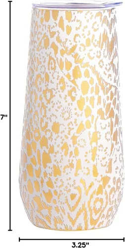 Vista 7 de Lilly Pulitzer - Vaso de champán sin tallo de 10 onzas, pequeño vaso de acero inoxidable con tapa, copa de metal aislada de doble pared, cereza