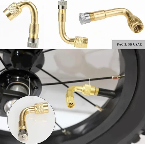 Vista 3 de Paquete de 5 extensiones de válvula de neumático, 2 piezas de extensores flexibles de vástago de válvula de 8.25 pulgadas con adaptador de extensión