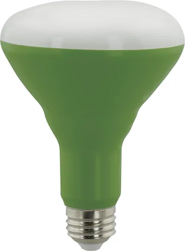 Satco S11441 Luz LED de espectro completo, BR30, 9 vatios, acabado verde