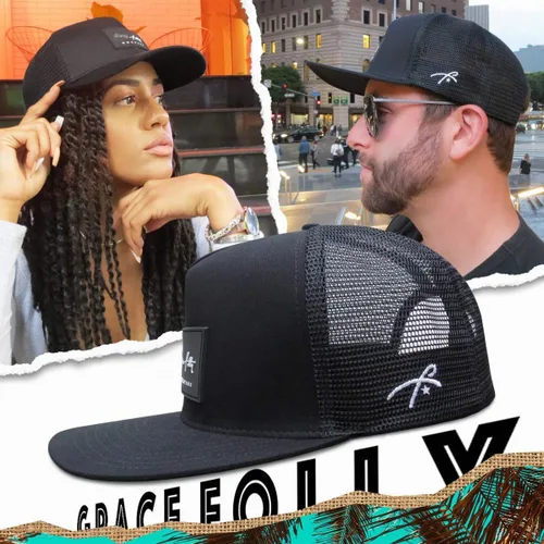 Vista 3 de Grace Folly - Gorra trucker unisex gorra de malla con cierre trasero Negro
