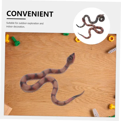 Vista 9 de Abaodam 2pcs Realistic Rubber Snake Lifelike Rattlesnake Figures for Pranks Garden Decor and Halloween Party Props Safe Flexible Material for Pets