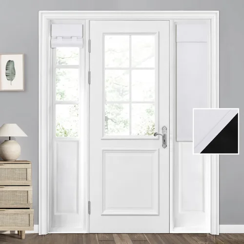 Vista 75 de HOMEIDEAS Cortinas 100% Opacas para Luces Laterales de Puerta Principal, Cubierta de Ventana de Puerta de Aula, Persianas de Privacidad