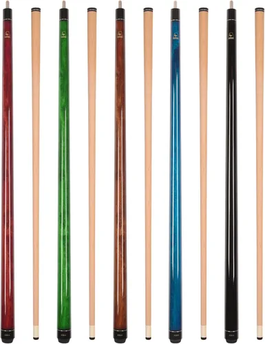 Vista 7 de Juego de 2 palos de taco de piscina Aska LEC, 58 pulgadas de largo, ensamblados, arce canadiense Hard Rock, junta de 5/16 x 18, punta pegada dura