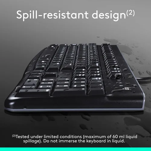 Vista 6 de Logitech MK120 Combo de teclado y mouse con cable de tamaño completo