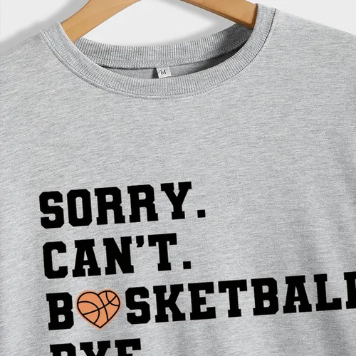 Vista 3 de Sorry Can't Basketball Bye - Sudadera de manga larga con cuello redondo para mujer
