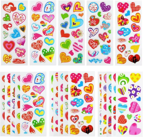 Vista 14 de 24 hojas (más de 400 unidades), calcomanías hinchadas en 3D de animales para niños pequeños, hojas de calcomanías preescolares a granel