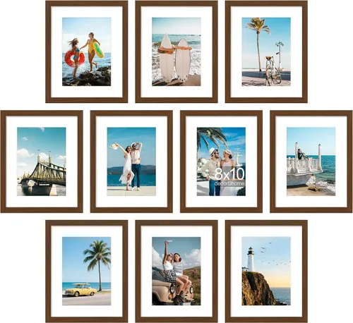 Vista 33 de decorUhome Paquete de 10 marcos de fotos de 4 x 6 pulgadas, decoración de Dorado