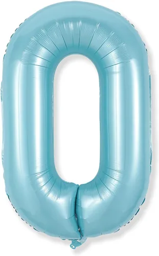 Vista 90 de Globos de Sirena Número 0 de 40 Pulgadas, Juego de Globos de Números Grandes Morado Verde Azulado Arcoíris 0-9, Globos de Números de Papel