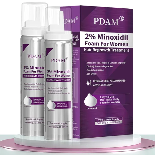 Minoxidil para mujeres espuma para el crecimiento del cabello – Tratamiento de crecimiento del cabello de minoxidil para mujeres, solución tópica,