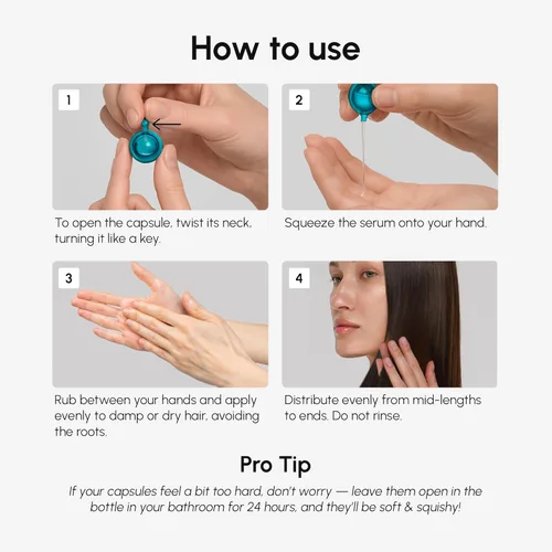 Vista 10 de Aceite para el Cabello MAREE para Cabello Encrespado - Cápsulas de Keratina con Vitaminas para el Cabello y Aceites de Jojoba y Argán - Suero Anti