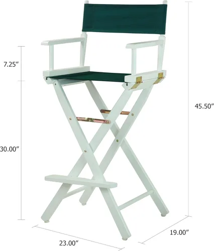 Vista 96 de Casual Home - Silla de director de 24.0 in, marco negro, con lona azul marino, altura de mostrador