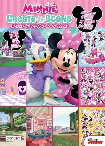 Disney Minnie Mouse Create-A-Scene - Libro de actividades con pegatinas Bendon 45679