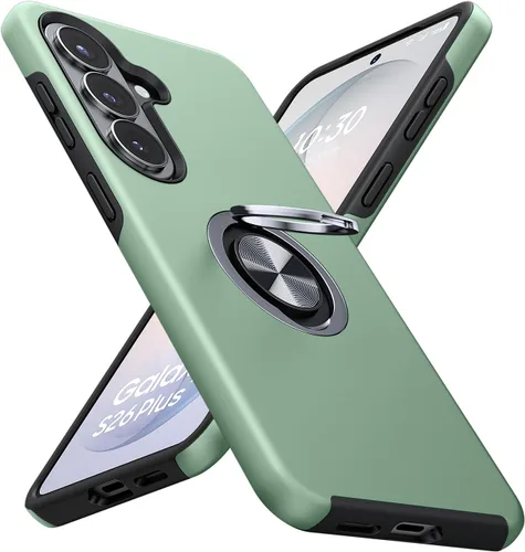 Vista 20 de JAME Funda para teléfono Samsung Galaxy A17/A26 5G con protector de pantalla [2 paquetes] Soporte de anillo Soporte Soporte de doble capa Militar a