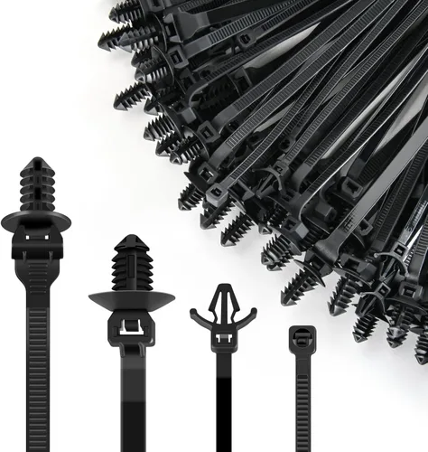 GOOACC Bridas para cables de montaje a presión, nailon resistente, 4 tamaños populares, surtido de correas de cable autobloqueantes para interiores