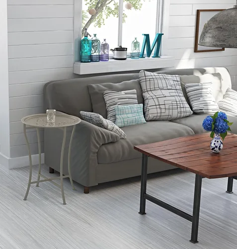 Vista 2 de Atlantic PN 82050198 - Mesa de bandeja de margaritas, construcción de metal resistente, con revestimiento UV para uso en exteriores, soporte