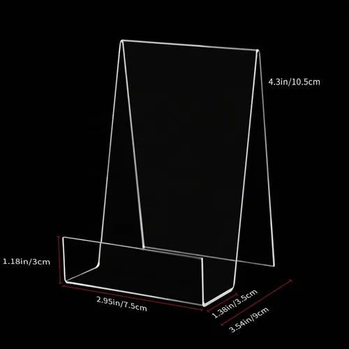 Vista 3 de ZOEY Soporte acrílico para libros de lectura, soporte ajustable para libros con base giratoria de 360 grados y soporte elevador plegable de aleación