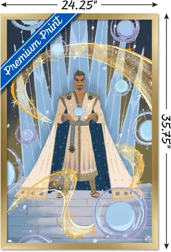 Vista 81 de Trends International Disney Wish - Póster de collage 4 (King Magnifico), póster de pared, 14.72 x 22.37 pulgadas, versión enmarcada de madera