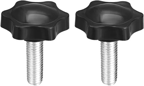 Vista 8 de uxcell Perillas de tornillo de sujeción con abrazadera Pomo de estrella M6 x 0.630 in rosca macho 2 piezas
