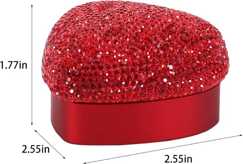 Vista 6 de Naimo Caja de anillo con forma de corazón de diamantes de imitación con aretes de terciopelo con luz LED, caja de regalo para propuesta, compromiso
