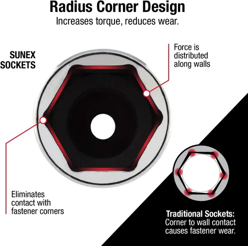 Vista 3 de SUNEX TOOLS 8845 Juego de bujías Drive Master de 3/8 pulgadas, CR-V, 7 piezas