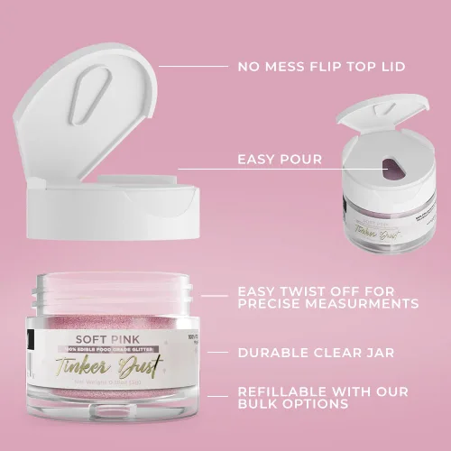 Vista 34 de Bakell - Brillantina 100% comestible, Tinker Dust®, 5 g, color negro, vegano, certificado Kosher, para pasteles, cupcakes, paletas, bebidas y postres