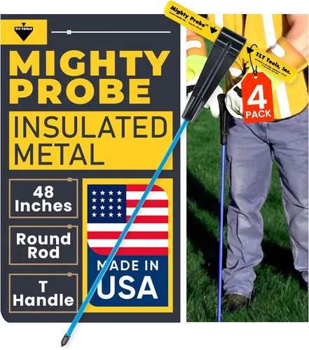 Vista 35 de T&T Tools - Sonda poderosa sonda de metal aislada de 36 pulgadas, varilla redonda de metal de 3/8 pulgadas, diseño resistente para fácil penetración