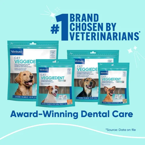 Vista 3 de Virbac CET VEGGIEDENT FR3SH - Masticables para control de sarro para perros, tamaño pequeño