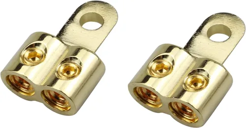 ZOOKOTO 2 entradas clásicas de doble calibre 2/0 a reductor de terminal de anillo de 5/16 pulgadas, oro Dorado