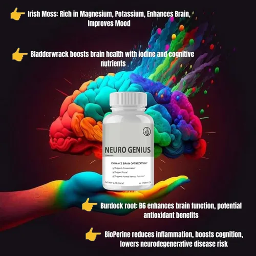 Vista 2 de Suplemento de apoyo cognitivo avanzado Neuro Genius para aumentar el potencial cerebral