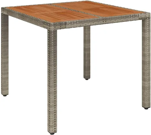 Vista 8 de Ensemble de salle à manger de jardin 5 pièces gris avec chaises inclinables, table rectangulaire en rotin synthétique pour terrasse, balcon, patio