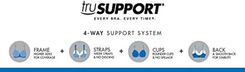 Vista 5 de Playtex Brasier de cobertura completa sin aros de 18 horas para mujer con comodidad diaria