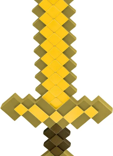 Vista 5 de Espada dorada de Minecraft, accesorio oficial de disfraz de Minecraft para niños, tamaño individual