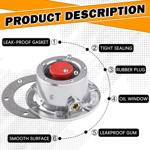 Vista 2 de 343-4024 Tapacubos de Remolque Compatibles con Stemco, 3434024 Tapa de Cubo de Aluminio para Eje de Remolque con 2 Tapones de Goma y Juntas Extra
