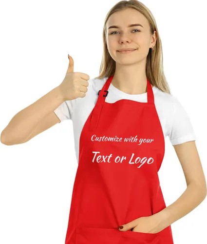 Vista 9 de Personalized Aprons for Women. Stylish Black Kitchen Apron, Perfect for Servers. Durable Apron for Women