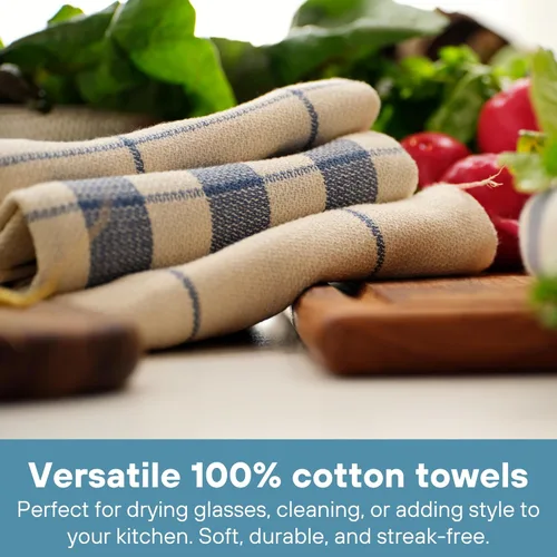 Vista 4 de MEEMA Upcycled Spring - Toallas de cocina de tela de algodón, toallas de mano súper absorbentes con lazo para colgar, trapos de limpieza y paños