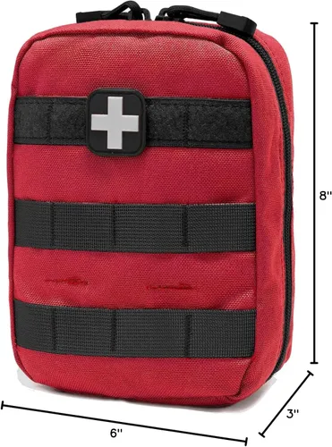 Vista 7 de Carlebben Bolsa táctica Molle EMT Ifak para kit de primeros auxilios médicos (con suministros médicos rojos)